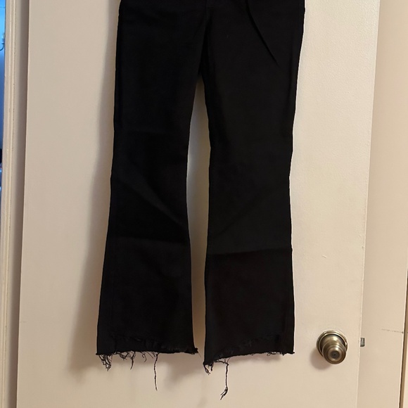 ZARA Black cropped Flared Jeans size 28 - Picture 3 of 3